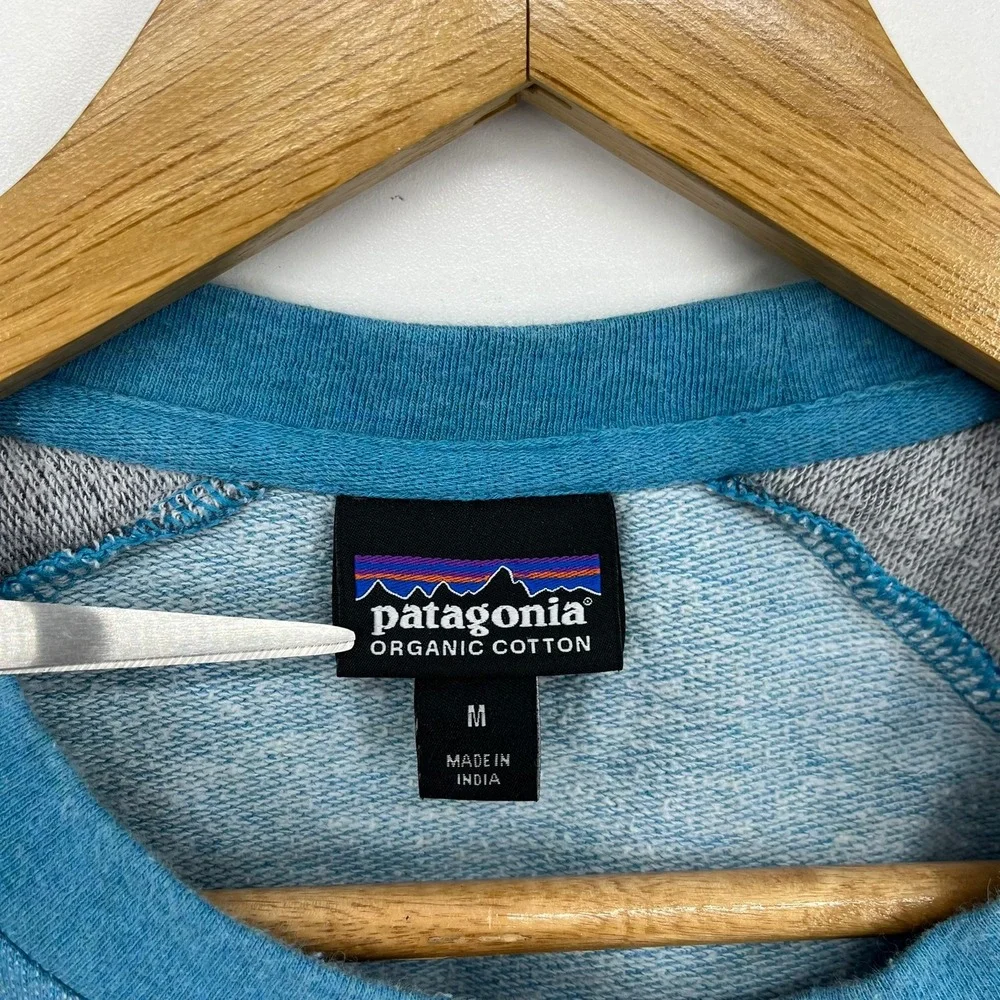 Patagonia Mens Blue Raglan Organic Cotton Fitz Roy Logo Sweatshirt STY39485 M